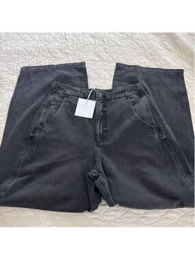 PISTOLA Black Lottie High Rise Relaxed Wide Leg Jeans Size 28